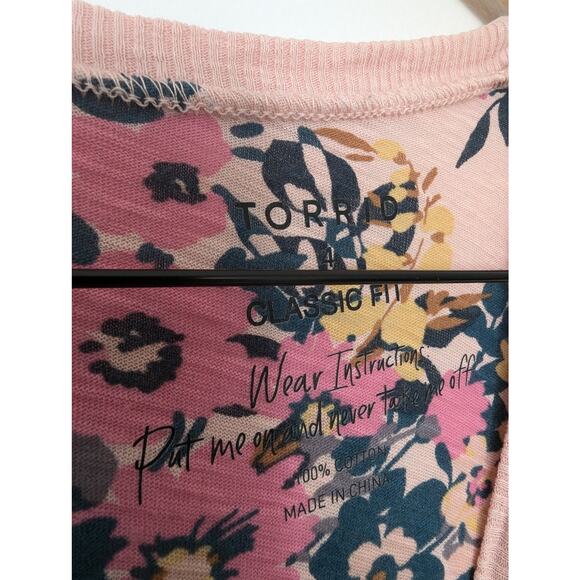Torrid Floral Wild Soul Vintage Cotton Crew Neck Tee - Picture 5 of 6